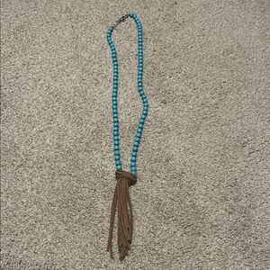 Turquoise and Brown Beaded Necklace